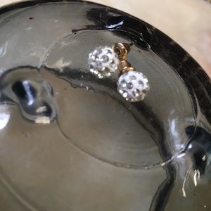 🎈Sale 🎈2 for $10 NWOT rhinestone sparkle bling round ball post earrings